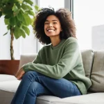 미니멀리즘 경제학과 부의 정의 - **Prompt 1: "Time Affluence and Contentment"**
    A wide-angle shot of a diverse young adult (25-35...