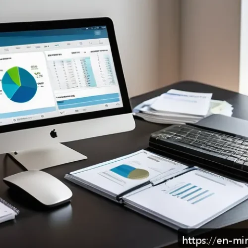 Home 30 미니멀리즘 경제에서의 자산 관리 전략 - A modern home office scene featuring a person analyzing their monthly bank statements on a sleek lap...